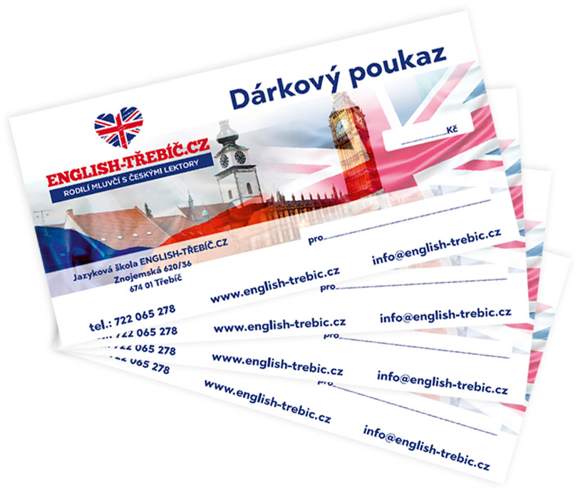 Poukázky na lekce angličtiny
